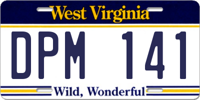 WV license plate DPM141