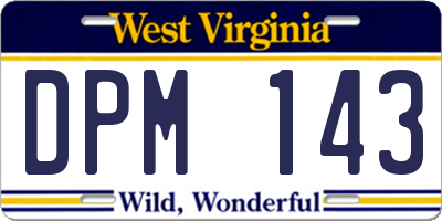 WV license plate DPM143