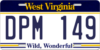 WV license plate DPM149