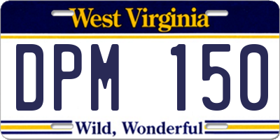 WV license plate DPM150