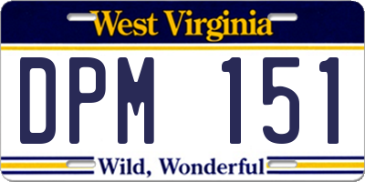 WV license plate DPM151