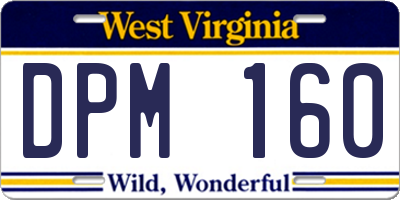 WV license plate DPM160