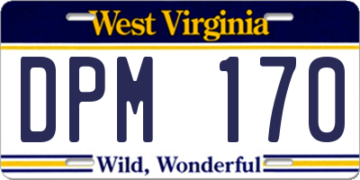 WV license plate DPM170