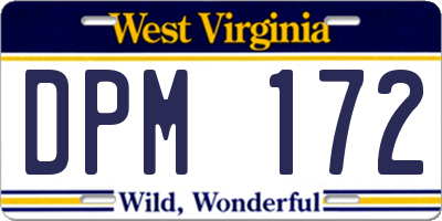 WV license plate DPM172