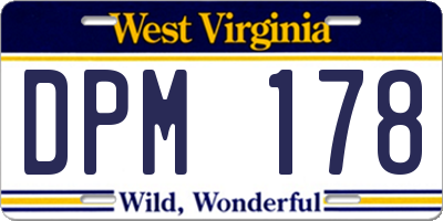 WV license plate DPM178