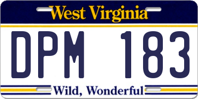 WV license plate DPM183