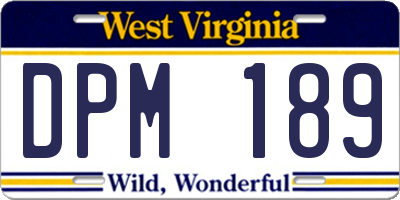 WV license plate DPM189