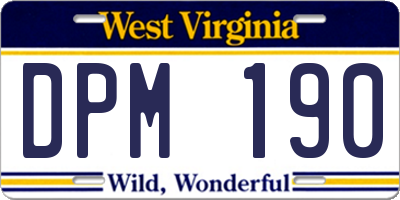 WV license plate DPM190