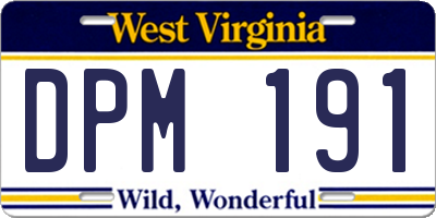 WV license plate DPM191