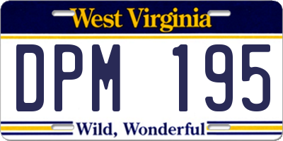 WV license plate DPM195