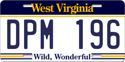 WV license plate DPM196