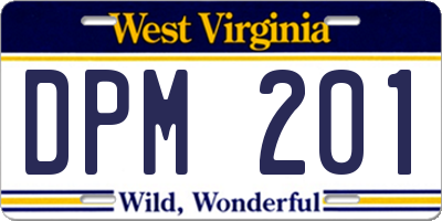 WV license plate DPM201