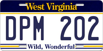 WV license plate DPM202