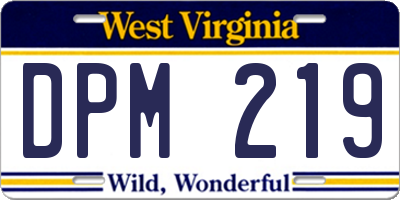 WV license plate DPM219