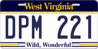 WV license plate DPM221