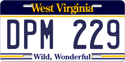 WV license plate DPM229