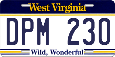 WV license plate DPM230