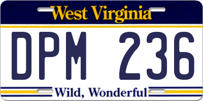WV license plate DPM236