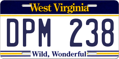 WV license plate DPM238