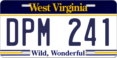 WV license plate DPM241