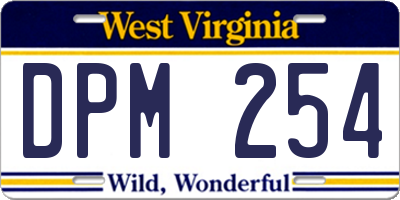 WV license plate DPM254