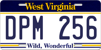 WV license plate DPM256