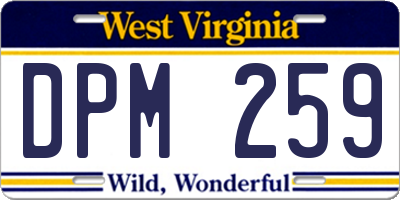 WV license plate DPM259