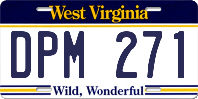 WV license plate DPM271