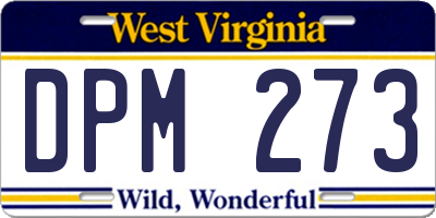 WV license plate DPM273