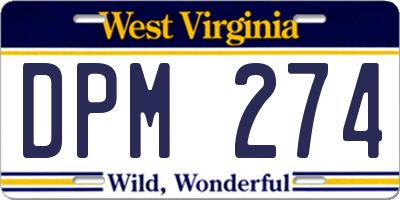 WV license plate DPM274