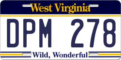 WV license plate DPM278