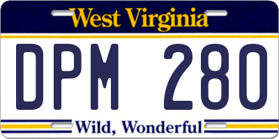 WV license plate DPM280