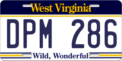 WV license plate DPM286