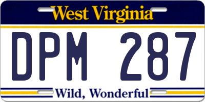 WV license plate DPM287