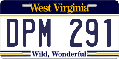 WV license plate DPM291