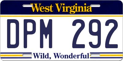 WV license plate DPM292