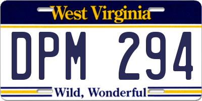 WV license plate DPM294