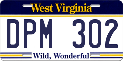 WV license plate DPM302