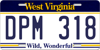 WV license plate DPM318
