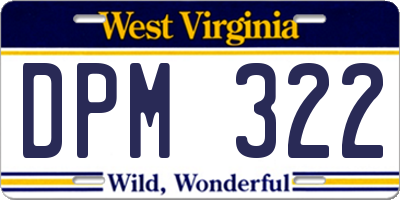 WV license plate DPM322