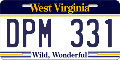 WV license plate DPM331