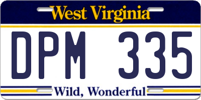 WV license plate DPM335