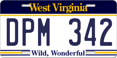 WV license plate DPM342