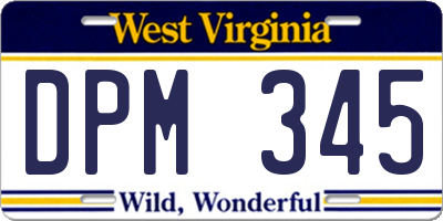WV license plate DPM345