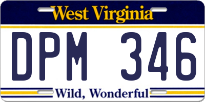 WV license plate DPM346