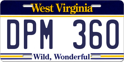 WV license plate DPM360