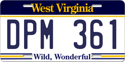 WV license plate DPM361