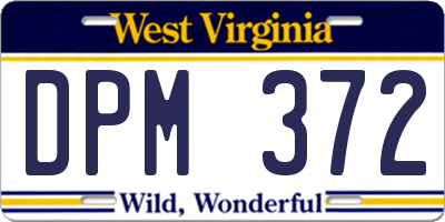 WV license plate DPM372