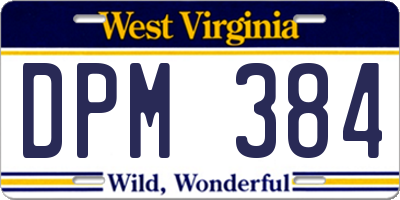 WV license plate DPM384