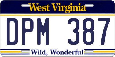 WV license plate DPM387